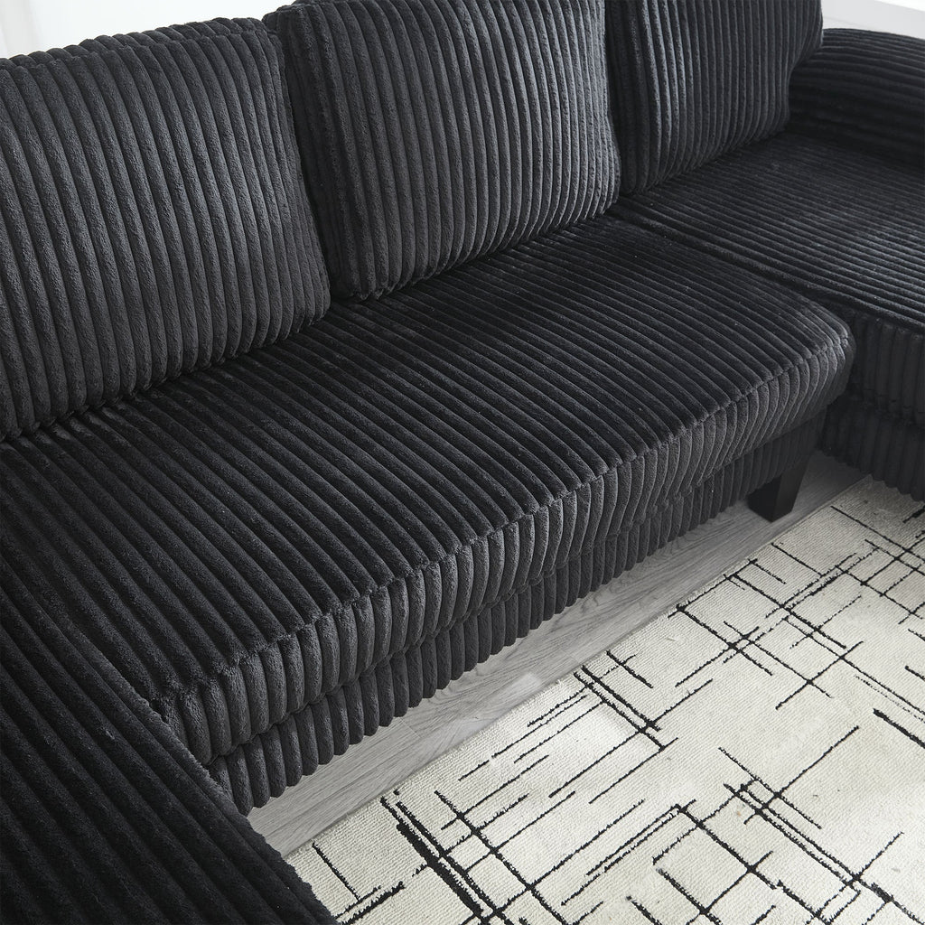 [VIDEO provided][New]U-Shaped Couch with Oversized Seat,4-Seat Sofa  with Double Chaise,Comfortable and spacious indoor furniture for Living Room,Apartment