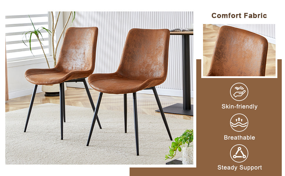1 table and 4 chairs set.63'x35.4x30' Rectangular Transprant Tempered glass Dining Tabletop with Wood color MDF OC shaped bracket.Paired with 4 brown technology fabric dining chairs.W1151S02014