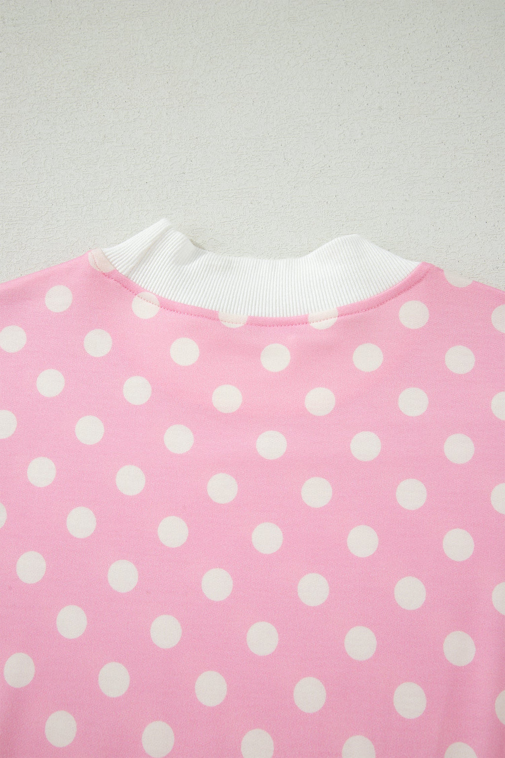 Polka Dot Colorblock Mock Neck & Shorts Set