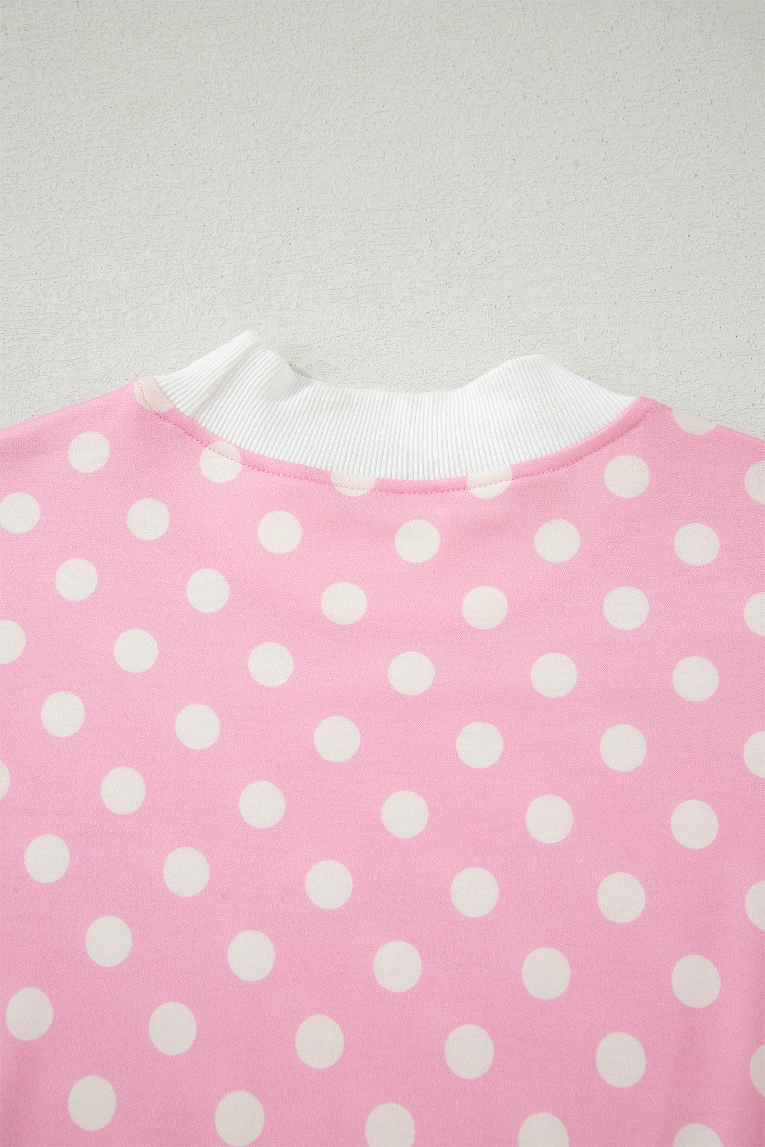 Polka Dot Colorblock Mock Neck & Shorts Set
