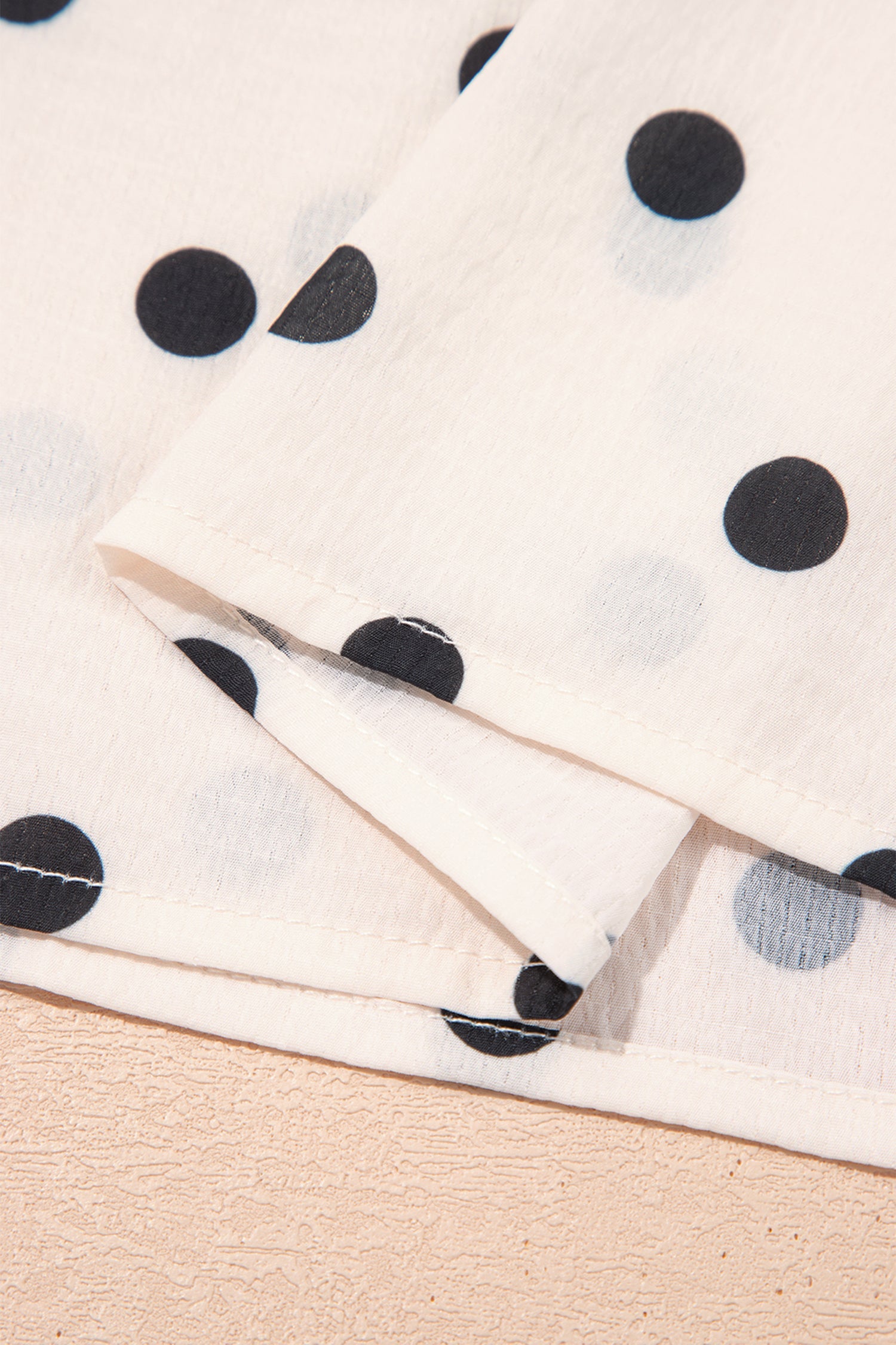 Polka Dot Ruffle Side Slit Maxi Skirt