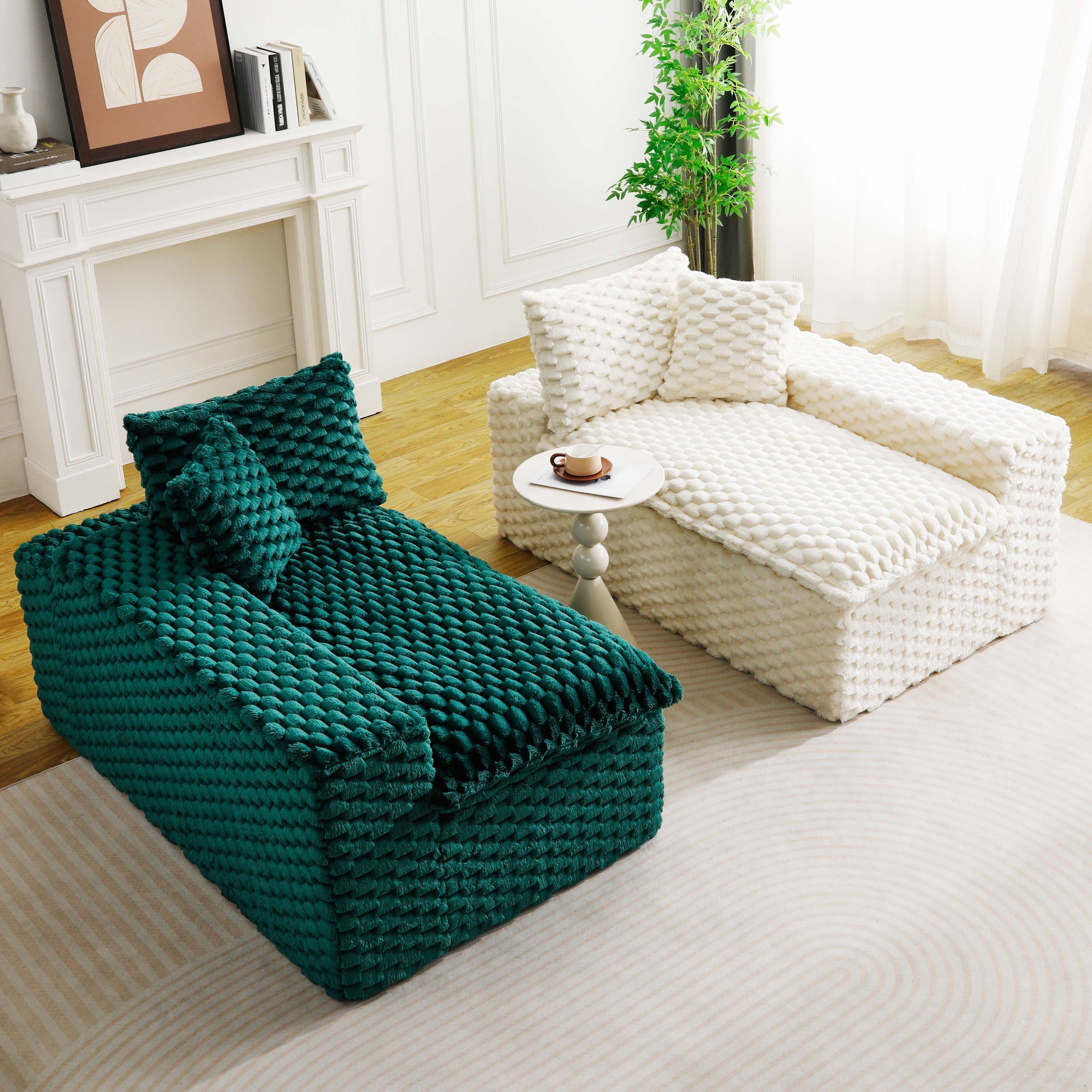 Luxury Color-Block Turtle Velvet Multifunctional Sofa - Arrangeable in Single Row, Side-by-Side or Facing Each Other, Stylish Living Room Furniture for Cozy Home Decor