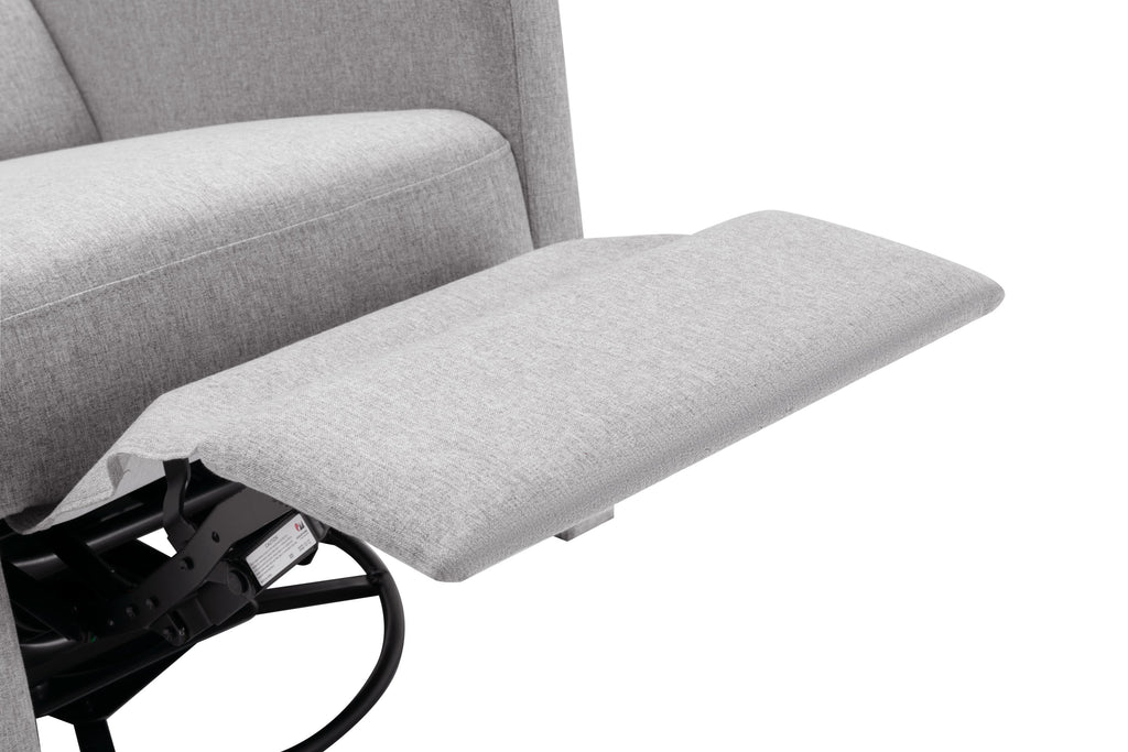 Modern Upholstered Rocker Nursery Chair Plush Seating Glider Swivel Recliner Chair, Gray Linen