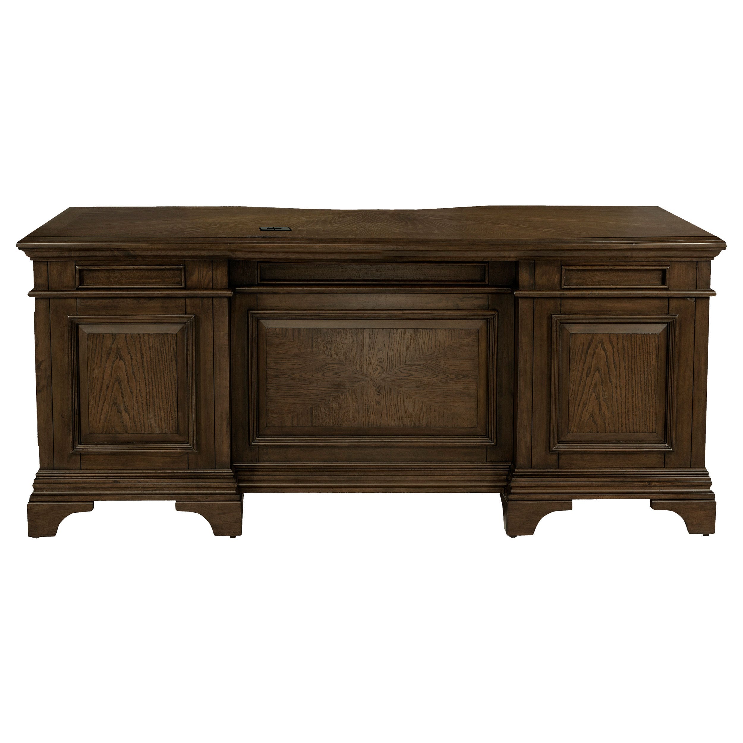 Stigham Burnished Oak 7-drawer Executive Desk