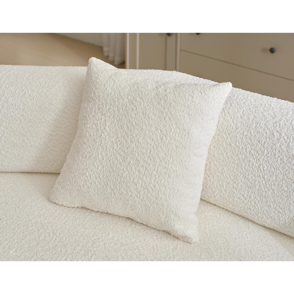 [NEW ARRIVED] [VIDEO PROVIDED]Modern Minimalist 140' L-Shape Couch ,No Assembly Required,Boucle,Modular Sofa ,Couch with Chaise,Free Combination Foam-Filled Sofa, 4 Seats,White