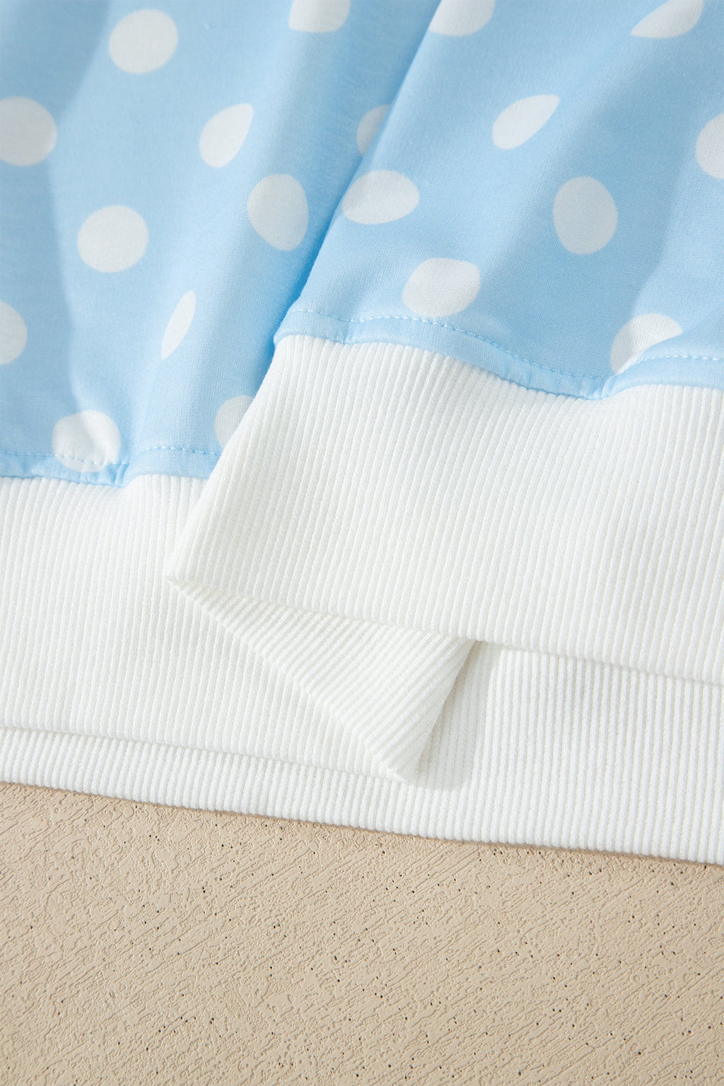 Polka Dot Colorblock Mock Neck & Shorts Set