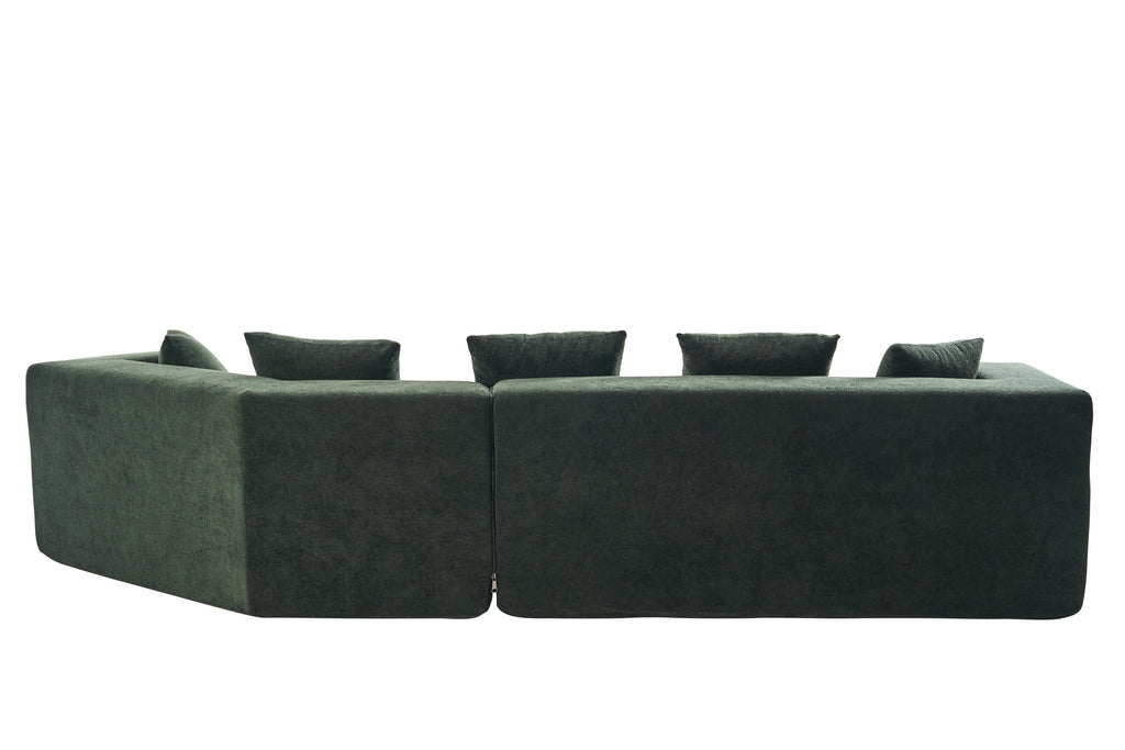 Memory Foam Couch, No Installation & Easy to Transport, Deep Seat Modern Sofa with Chenille Fabric, Couch for Living Room, Bedroom, Apartment, Home Office