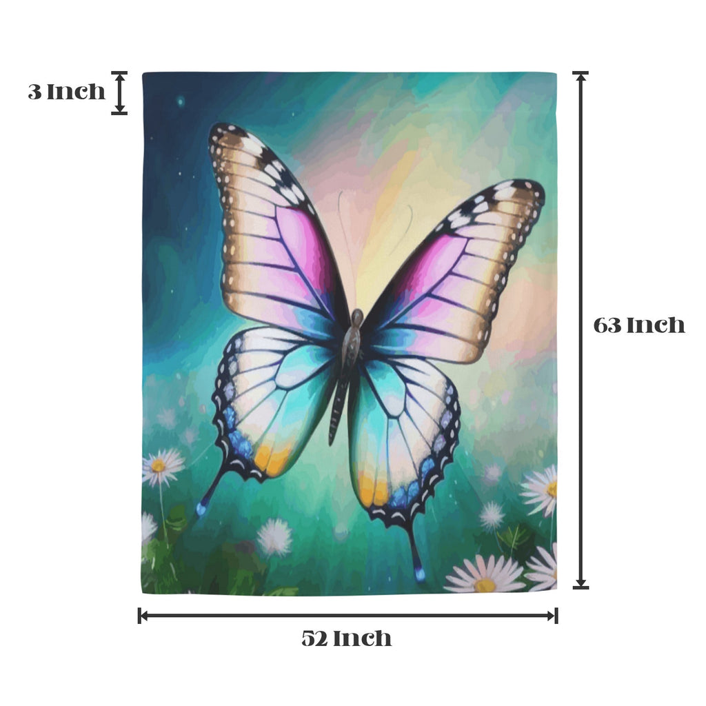 Butterfly and Daisies Window Curtains 2 pieces - 52"x 63" (Made in USA)