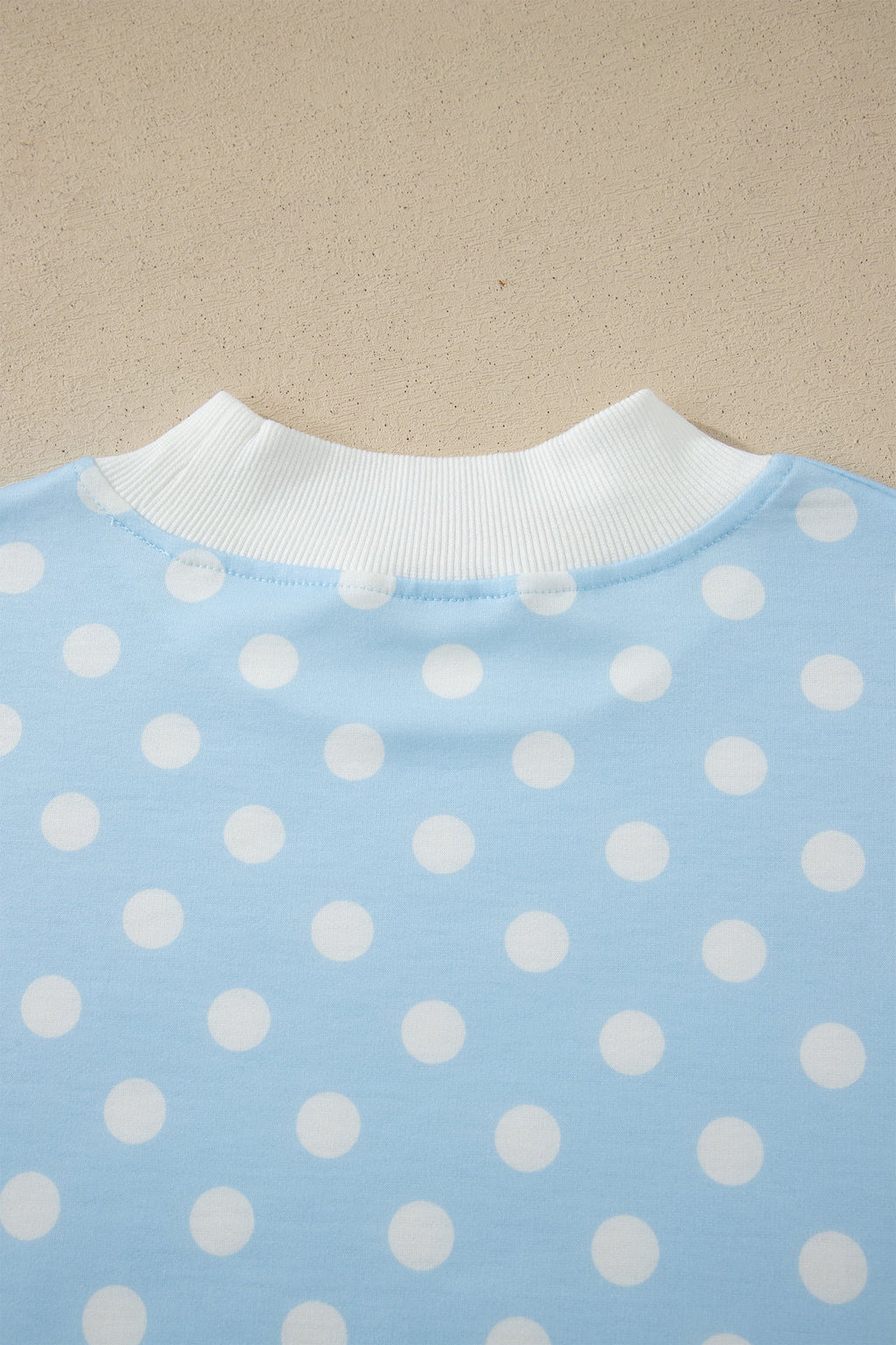 Polka Dot Colorblock Mock Neck & Shorts Set