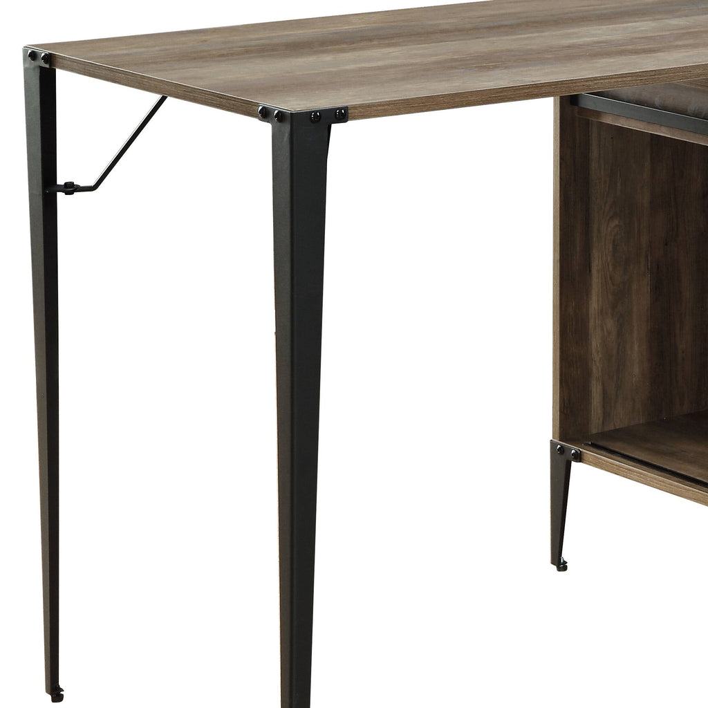 Zakwani 48' Gray Oak & Black Finish Writing Desk