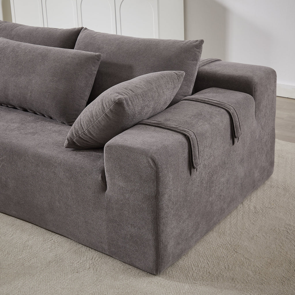 Modern Chenille Upholstered Sectional Sofa Couch Set,Modular 108' L Shaped Sectional Living Room Sofa Set With 6 Pillows,Free Combination Sofa Couch for Living Room,Bedroom(Left Chaise)W834P240001