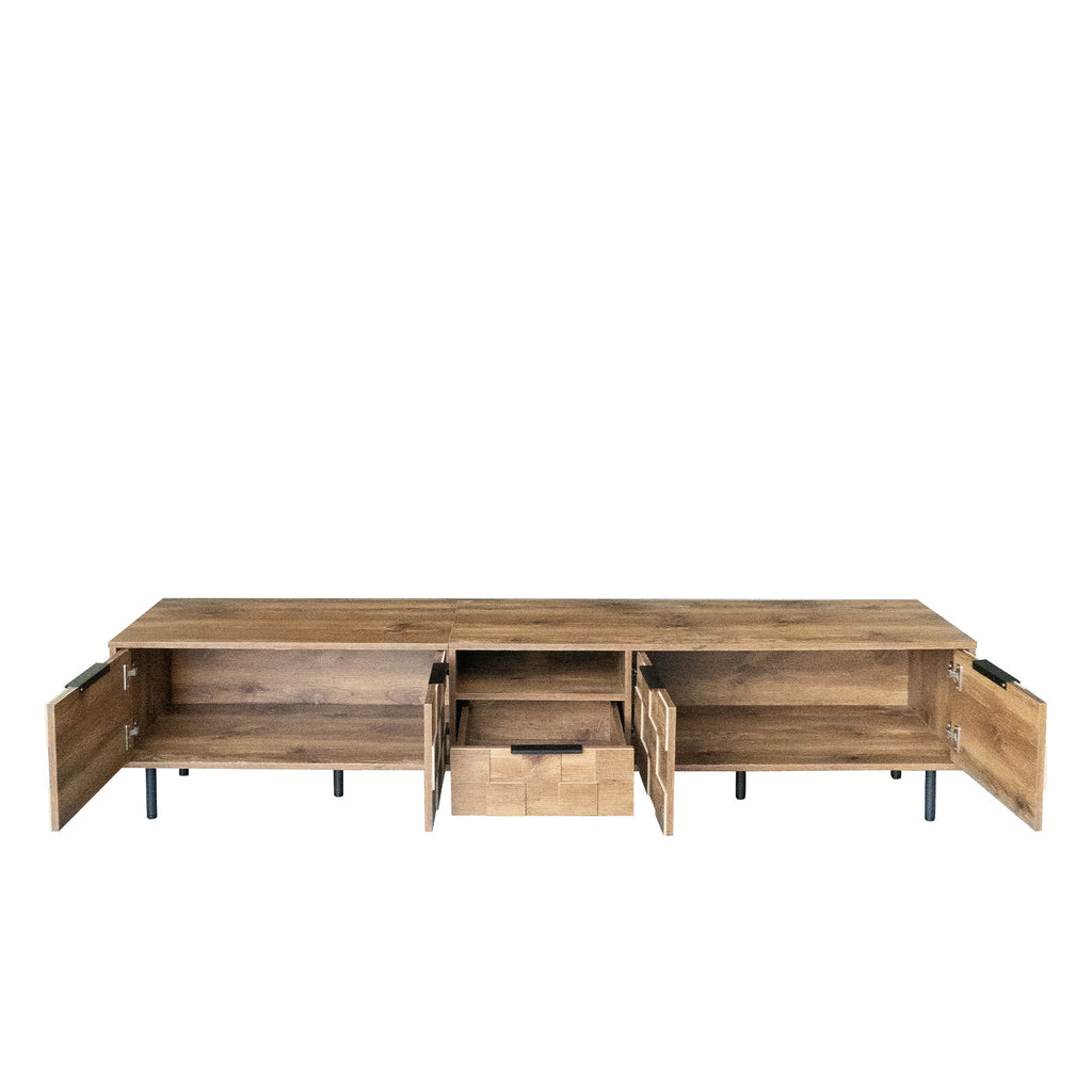 78' TV Stand for 85 75 65 Inch TV, TV Consoles for Living Room, Entertainment Center Wood TV Media with Storage