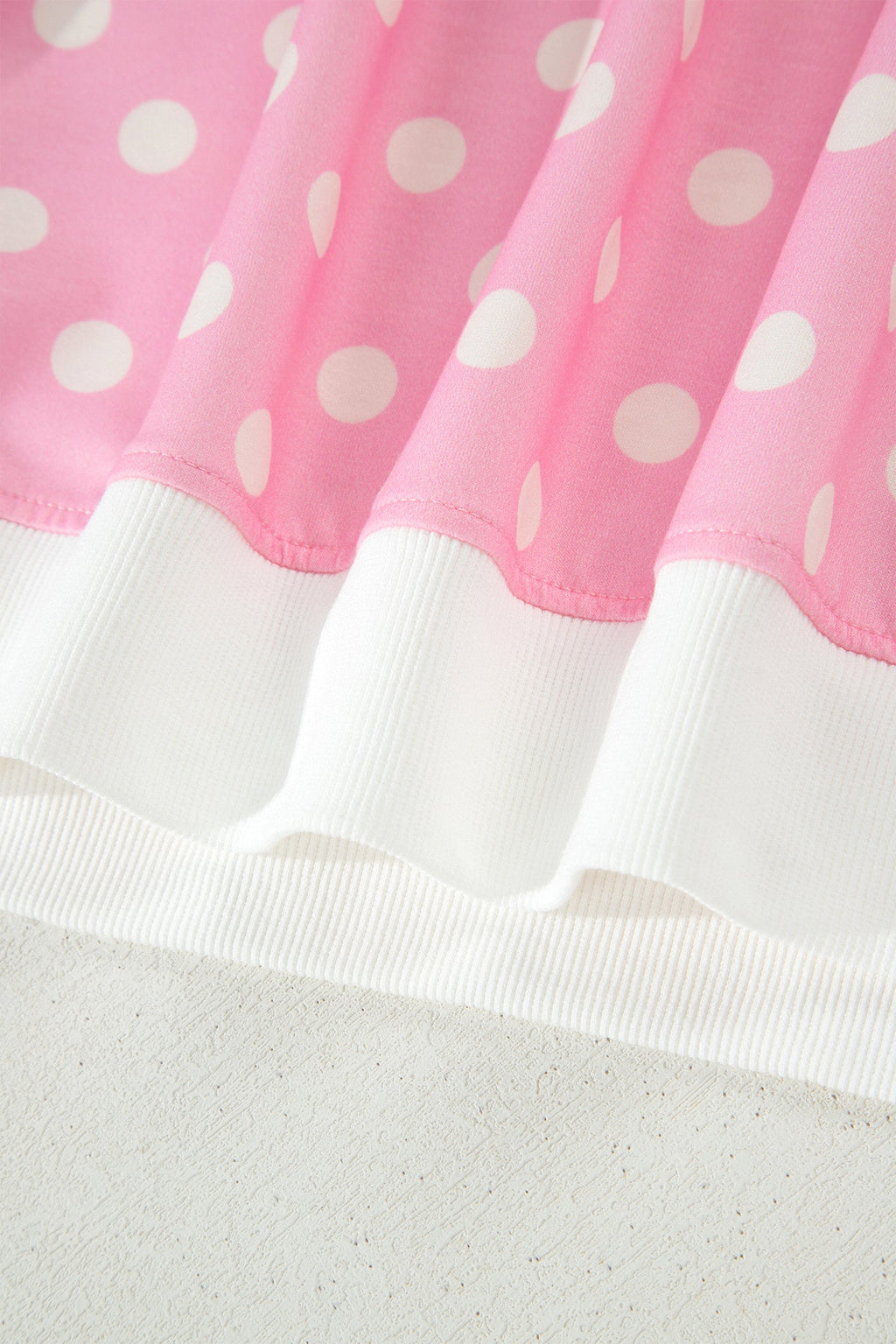 Polka Dot Colorblock Mock Neck & Shorts Set