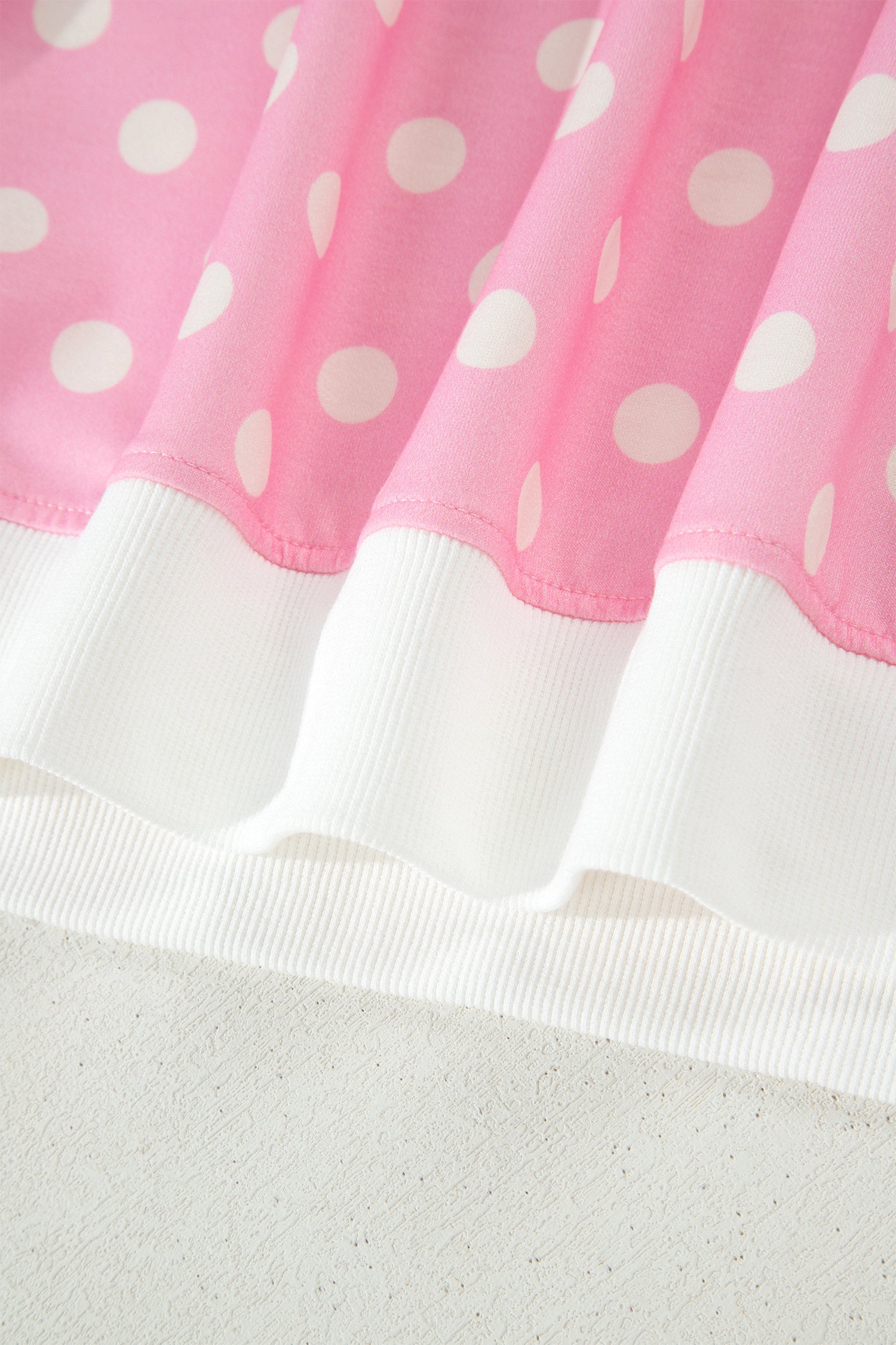 Polka Dot Colorblock Mock Neck & Shorts Set