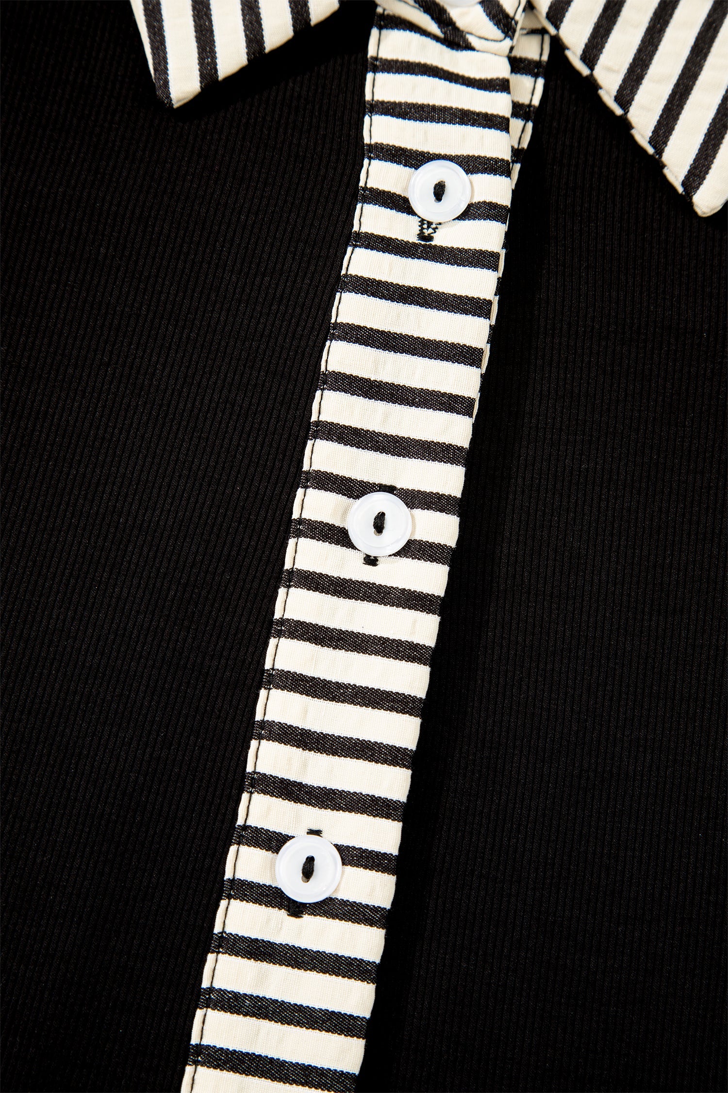 Stripe Polo Collar Tied Short Sleeve Mini Dress