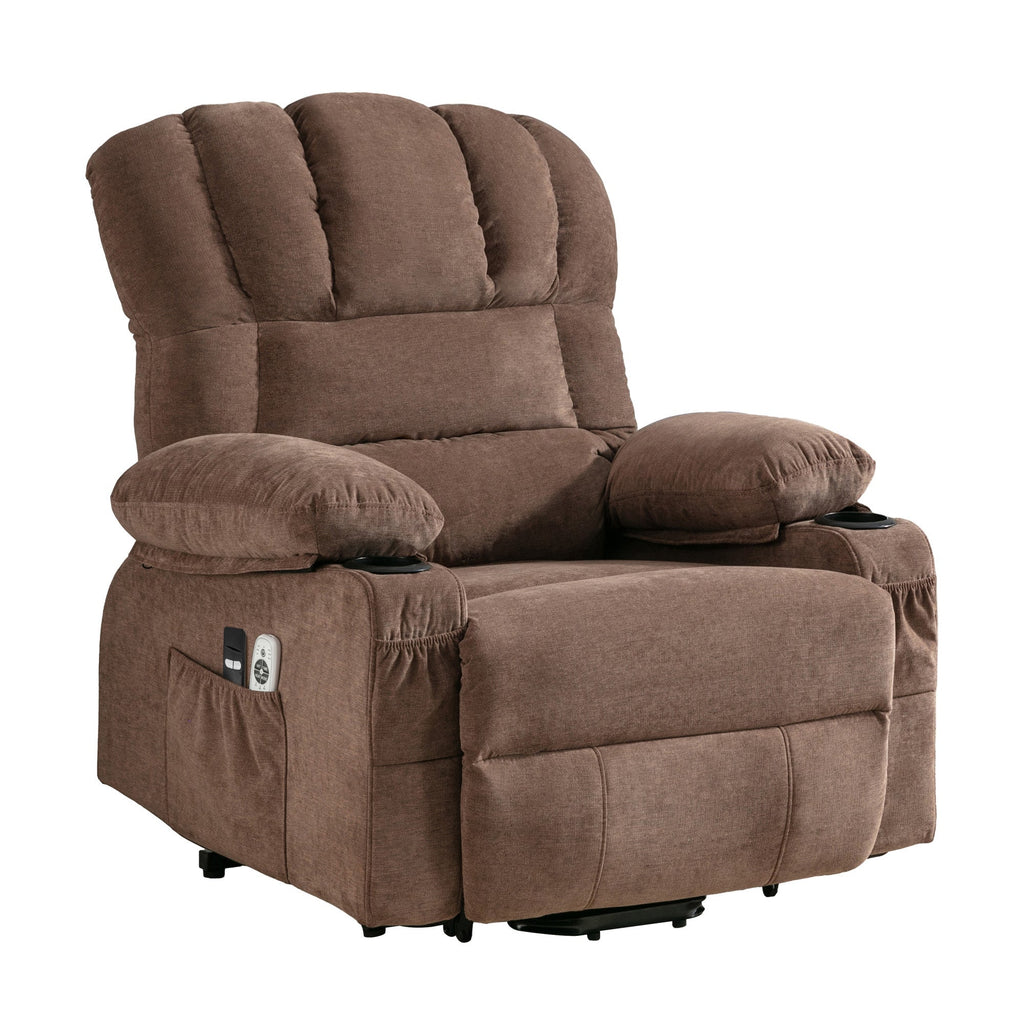 Power Electric massage lift lounge chair, suitable for the elderly, with heating and vibration functions, with USB, can be used for lying down. BROWN