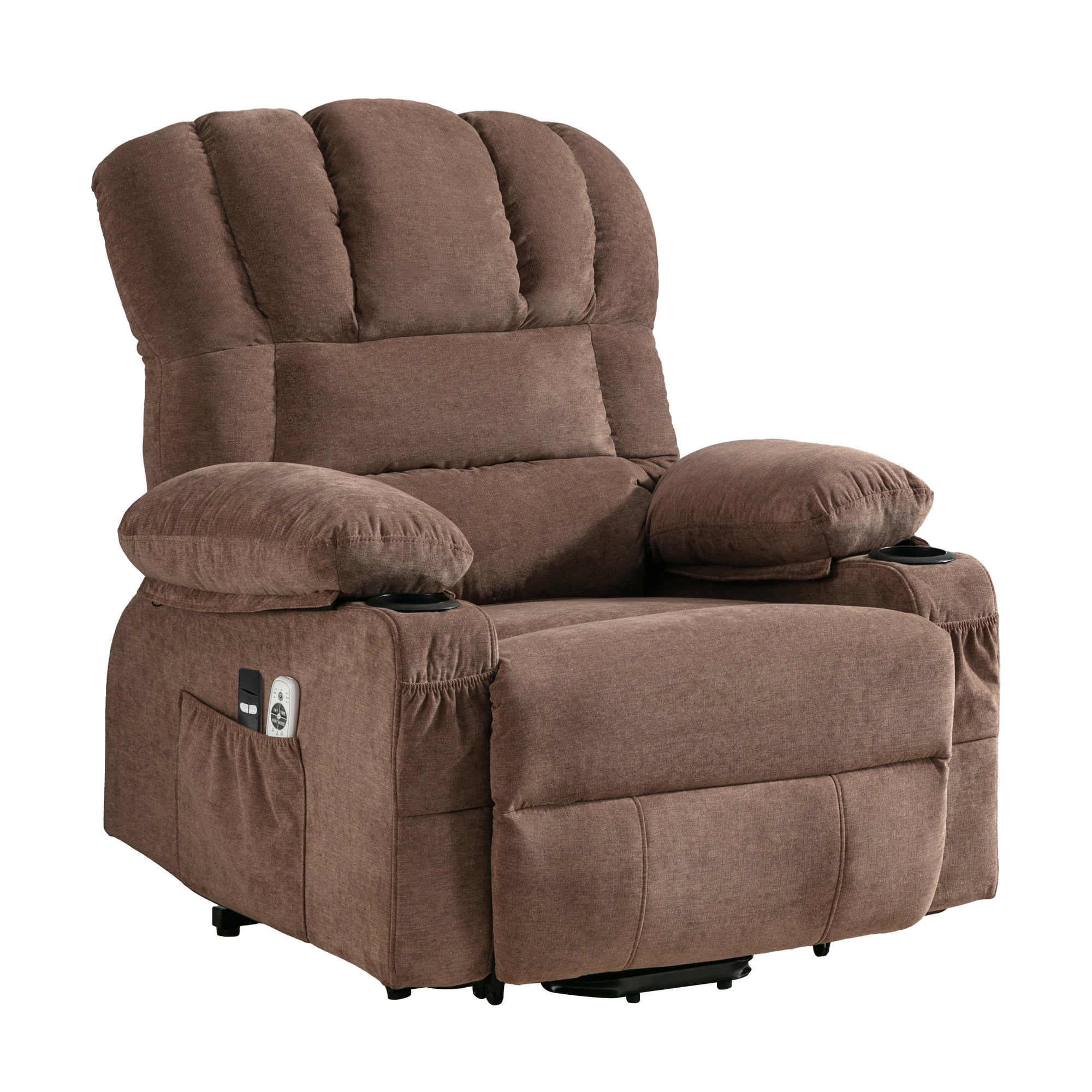 Power Electric massage lift lounge chair, suitable for the elderly, with heating and vibration functions, with USB, can be used for lying down. BROWN