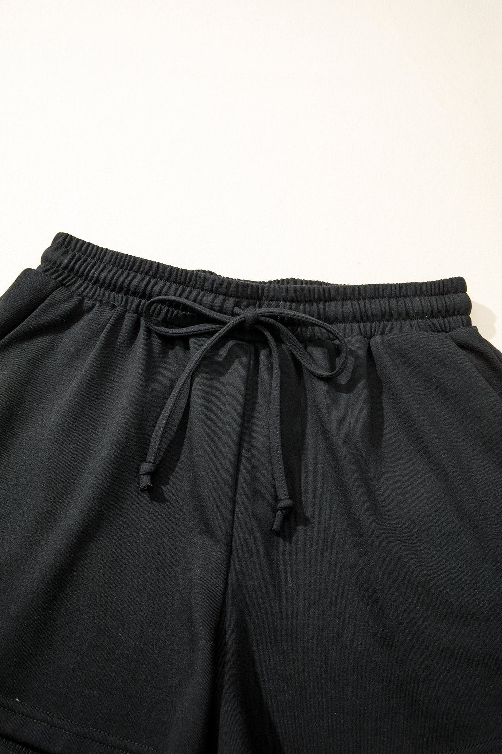 Leopard Bow Patch Tee & Drawstring Shorts Set