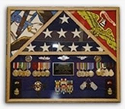 Flag Connections 3 Flags Military Shadow Box, flag case for 3 flags