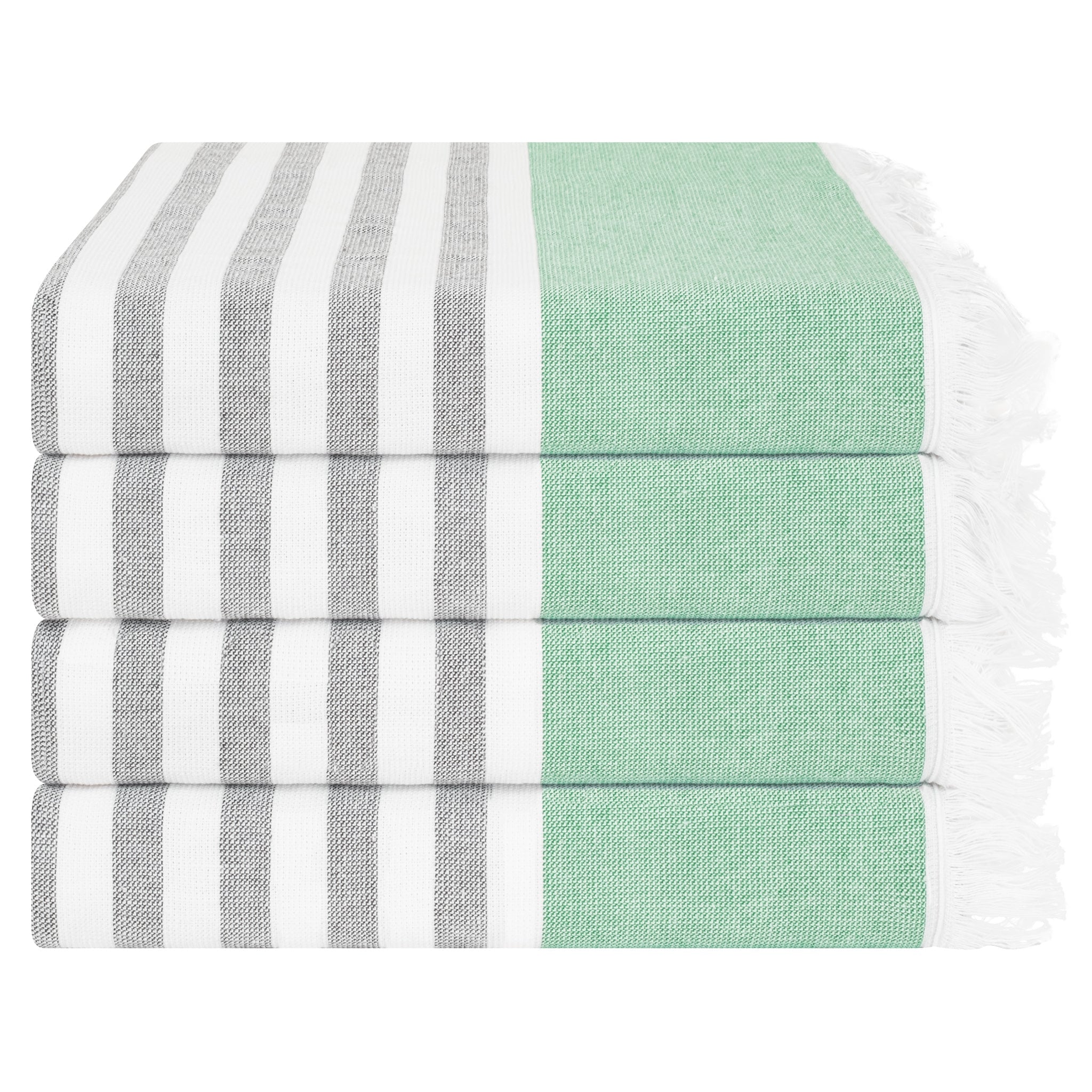 4 Packed Terry Peshtemal and Premium Beach Towel, Mediterranean Cotton Turkish Peshtemals, 35" x 60",  Modern & Traditional Turkish Bath Towels