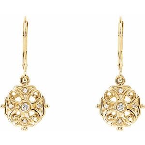 14K Yellow Gold 1/10 CTW Natural Diamond Earrings – image 2