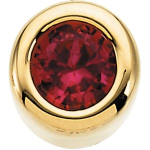 14K Yellow Gold 4 mm Imitation Ruby Pendant