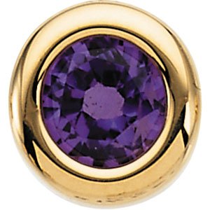 14K Yellow Gold 4 mm Imitation Amethyst Pendant
