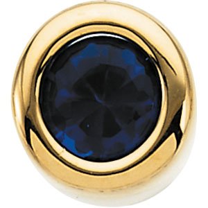 14K Yellow Gold 4 mm Imitation Blue Sapphire Pendant
