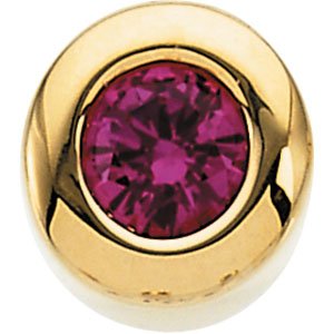 14K Yellow Gold 5 mm Imitation Ruby Pendant
