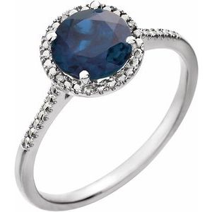 Halo-Style Birthstone Ring