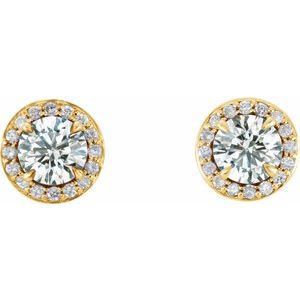14K Yellow Gold 3/4 CTW Natural Diamond Halo-Style Earrings – image 2