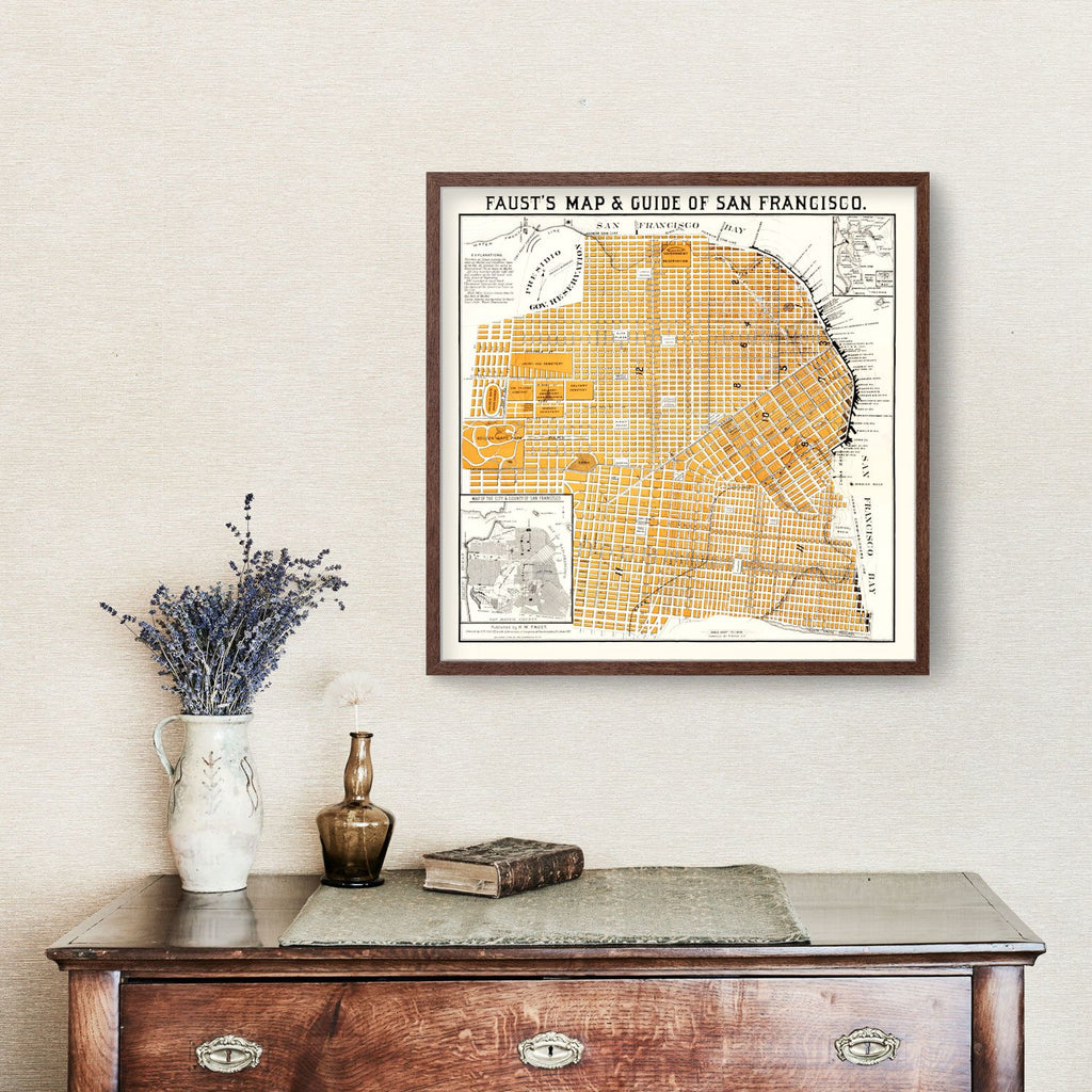 Vintage Map of San Francisco, California 1882