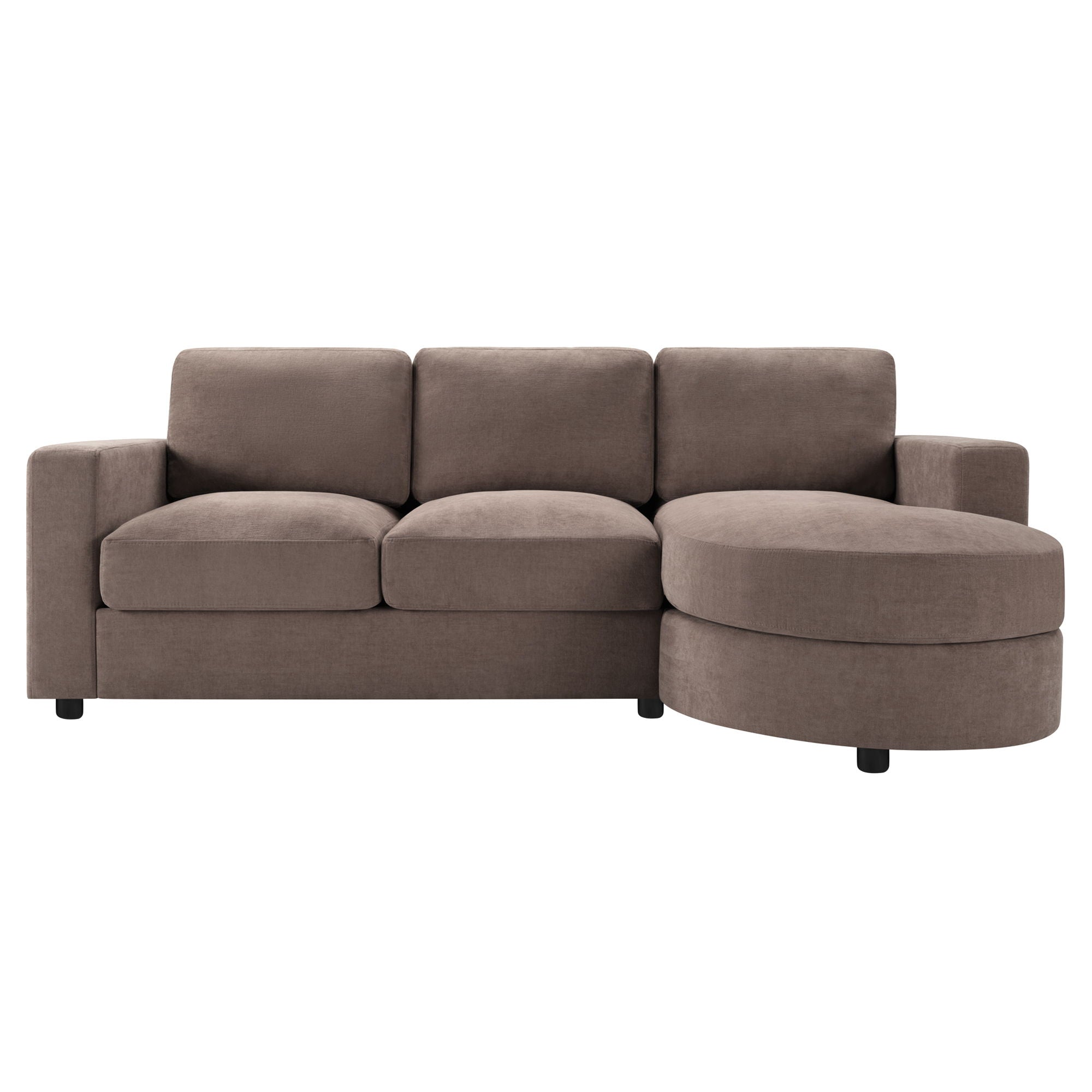 Modern L-Shaped Sectional Sofa With Curved Chaise, USB Ports, And Side Storage Pockets