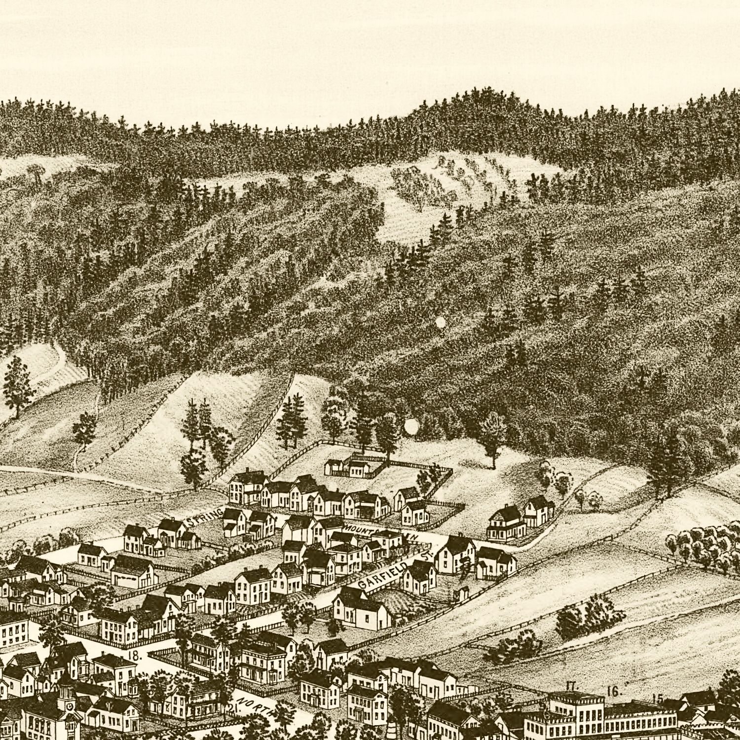 Vintage Map of Bristol, Vermont 1889