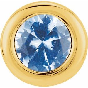 14K Yellow Gold 6 mm Imitation Aquamarine Pendant