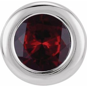 14K White Gold 6 mm Imitation Mozambique Garnet Pendant