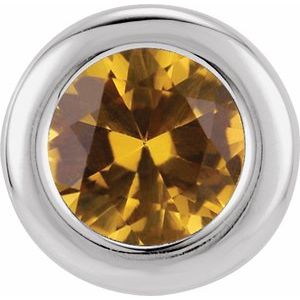 14K White Gold 6 mm Imitation Citrine Pendant