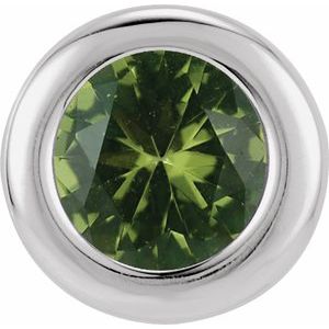 14K White Gold 6 mm Imitation Peridot Pendant