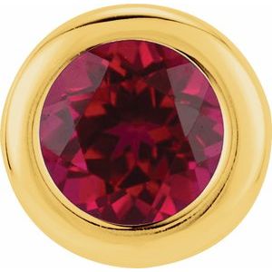 14K Yellow Gold 6 mm Imitation Ruby Pendant