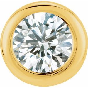 14K Yellow Gold 6 mm Imitation White Cubic Zirconia Pendant