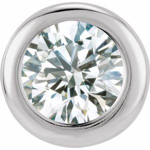14K White Gold 6 mm Imitation White Cubic Zirconia Pendant