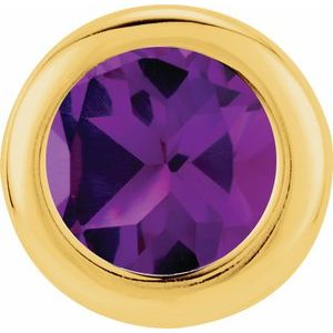 14K Yellow Gold 6 mm Imitation Amethyst Pendant
