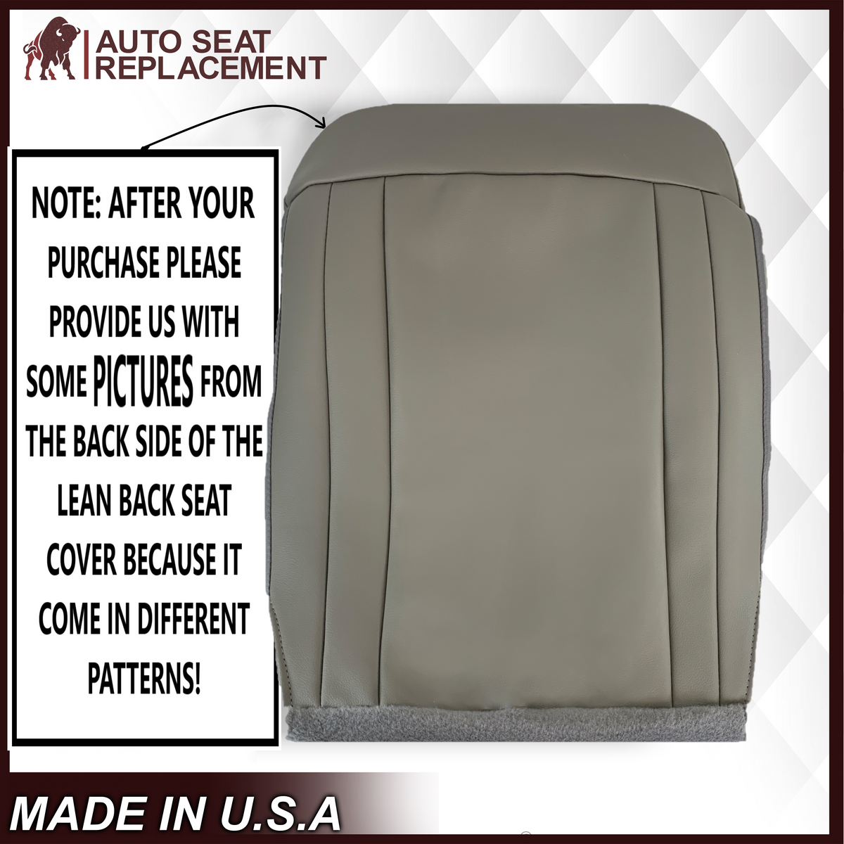 2015-2020 Ford F150 XL STX Work-Truck Base W/T Single-Cab Gray Seat Covers