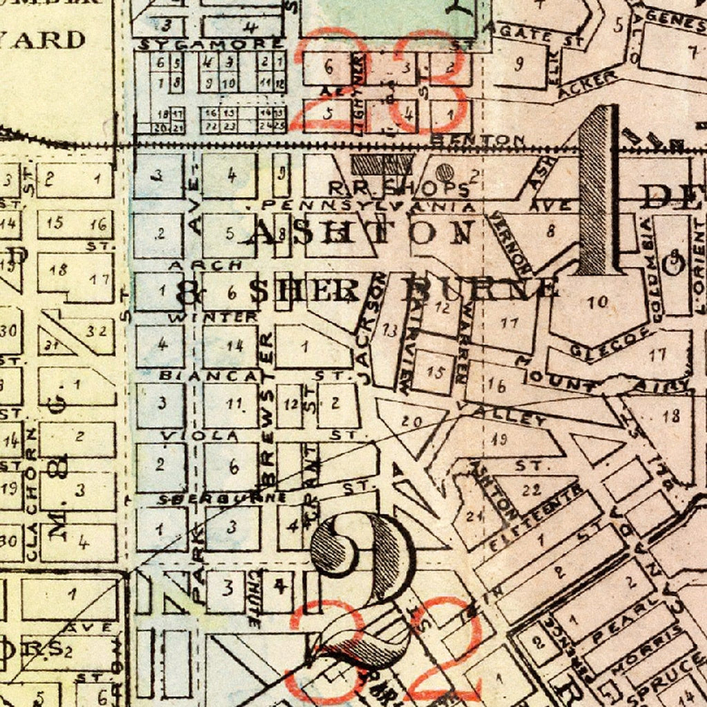 Vintage Map of St. Paul, Minnesota 1884