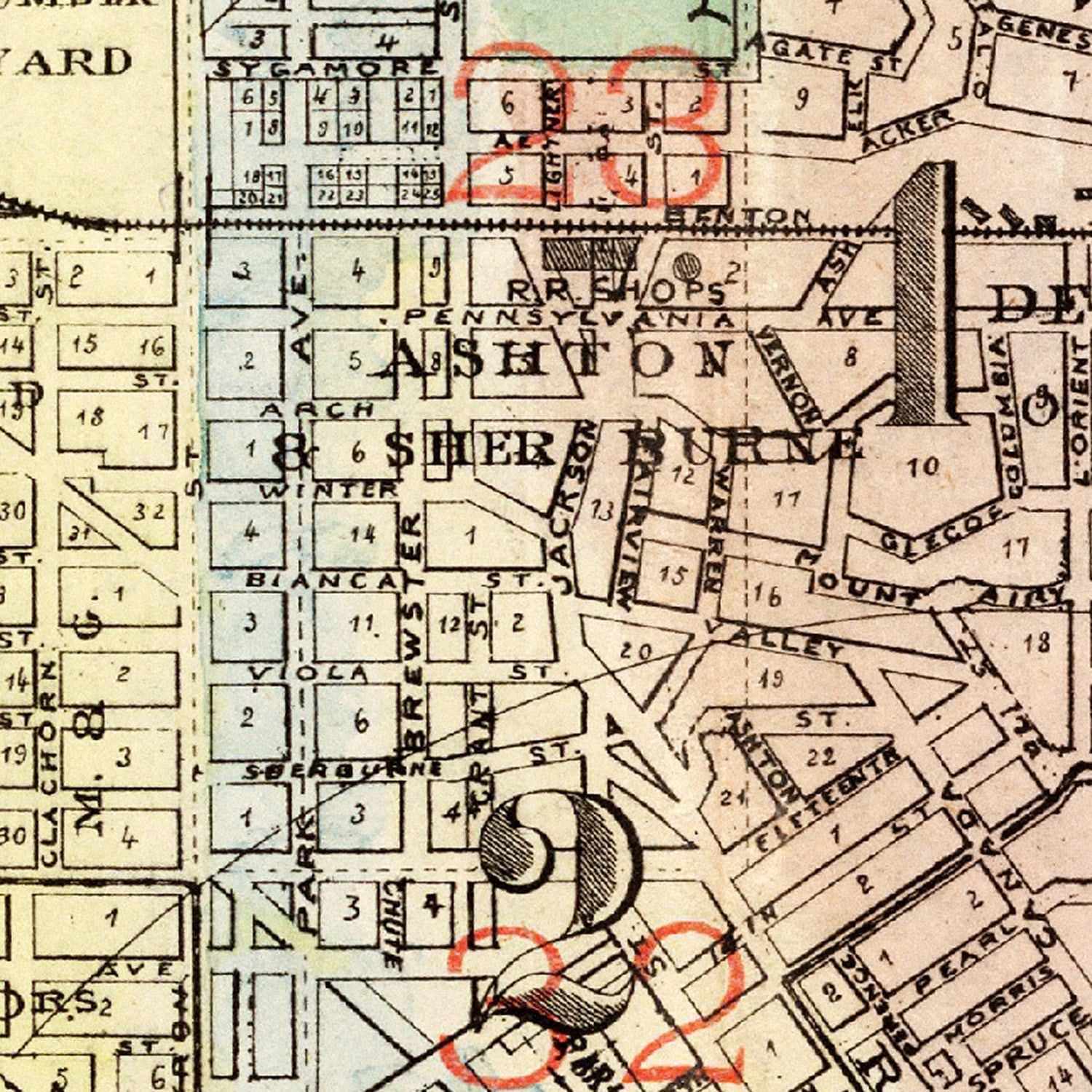 Vintage Map of St. Paul, Minnesota 1884