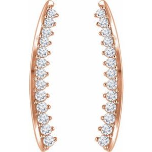 14K Rose Gold 1/3 CTW Natural Diamond Ear Climbers – image 2