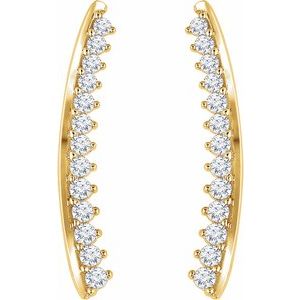 14K Yellow Gold 1/3 CTW Natural Diamond Ear Climbers – image 2