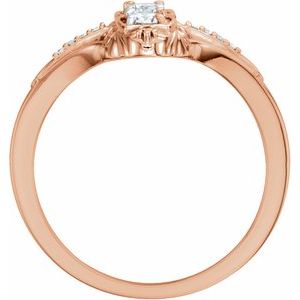 14K Rose Gold 1/3 CTW Natural Diamond Vintage-Inspired Ring