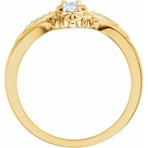 14K Yellow Gold 1/3 CTW Natural Diamond Vintage-Inspired Ring