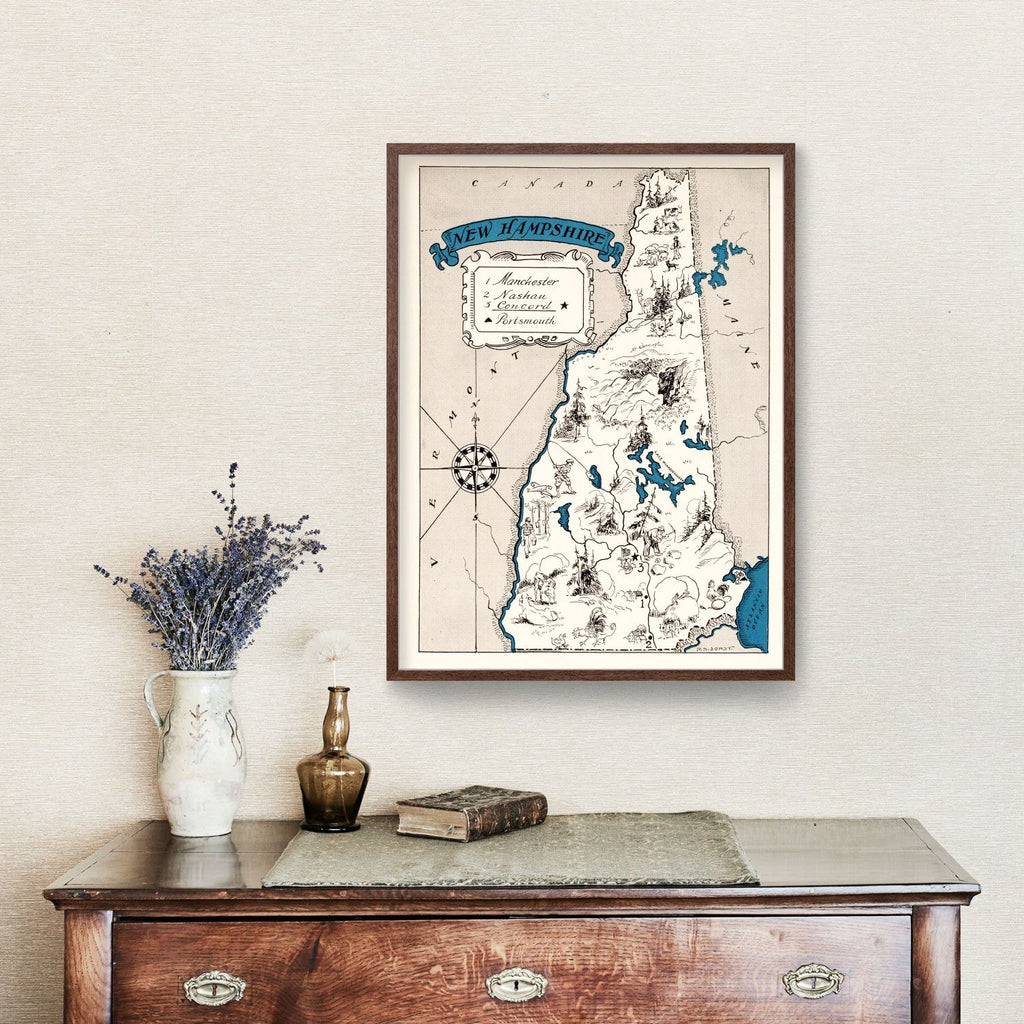 Vintage Map of New Hampshire 1931